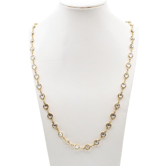 Gorgeous Vintage Swarovski Crystal Gold-Plated Necklace 36 Inches - Picture 3 of 7